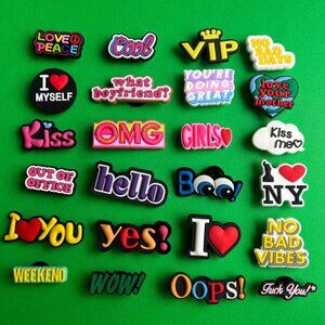 Trendy Crocs Shoe Charms Set of 24 - jibbitz Charms